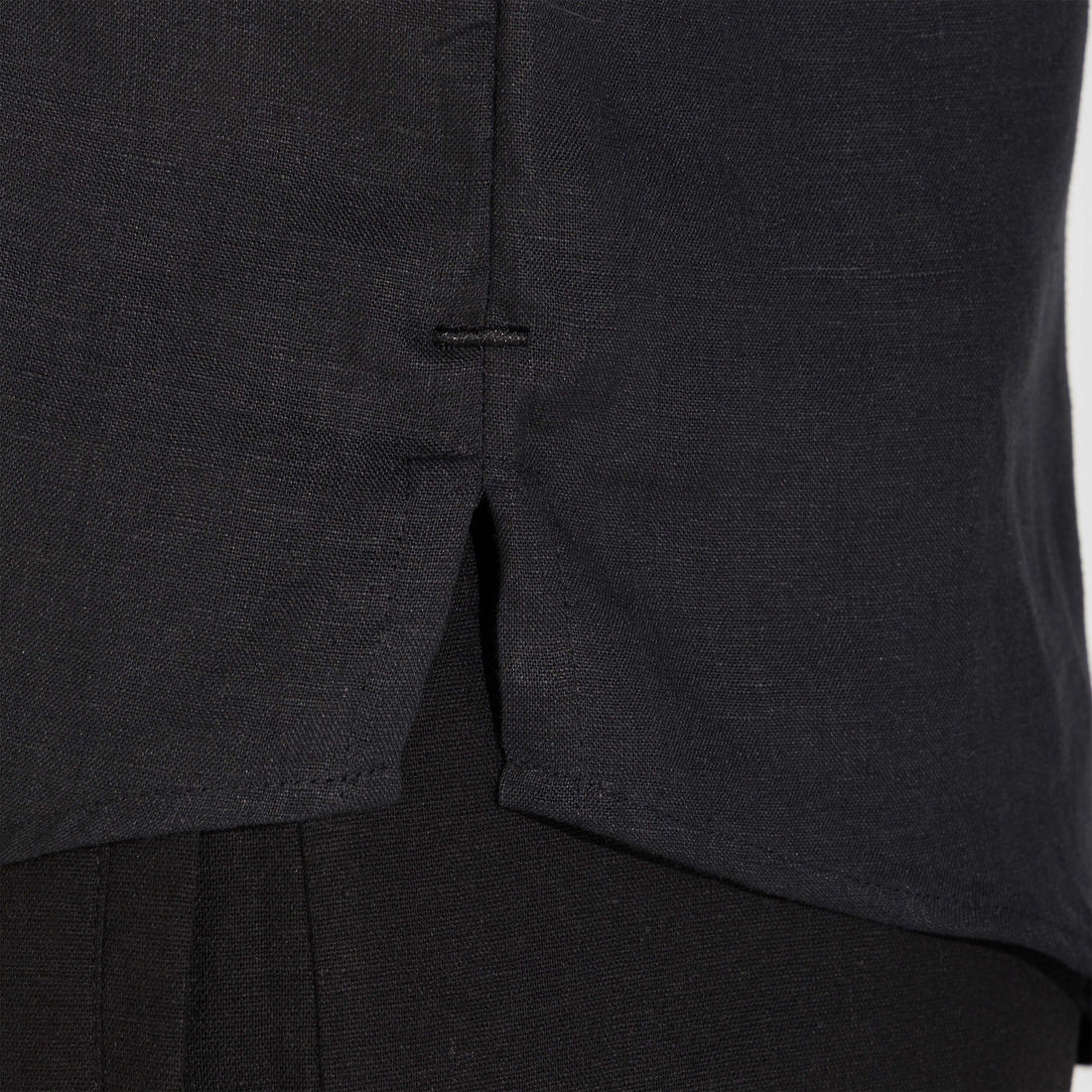 Camisa Linho Manga Longa - Preto
