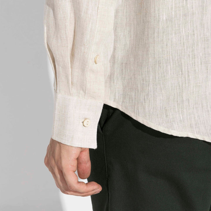 Camisa Linho Manga Longa - Natural