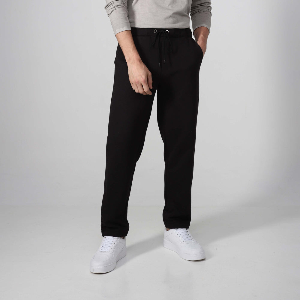 Calça Reta Moletom Flanelada Masculina - Preto