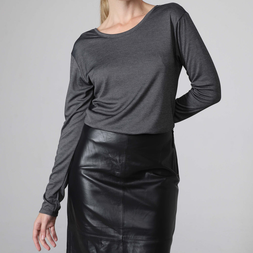 Camiseta Light Modal Manga Longa Feminina - Preto
