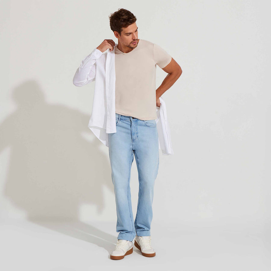 Undershirt Micromodal Masculina - Bege Latté