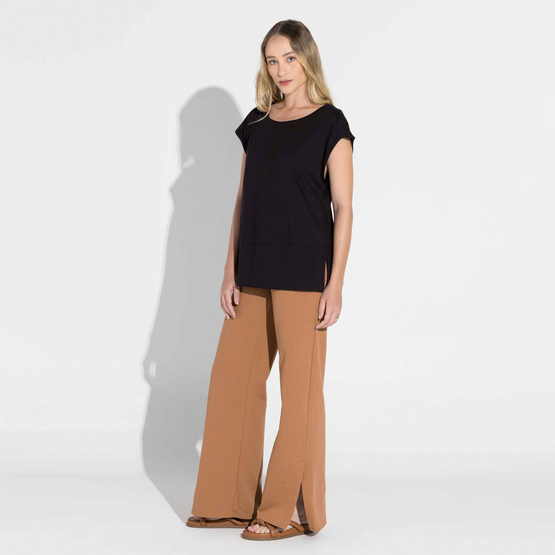 Blusa Algodão Pima Ampla Feminina | Life Collection - Preto