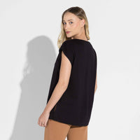 Blusa Algodão Pima Ampla Feminina | Life Collection - Preto
