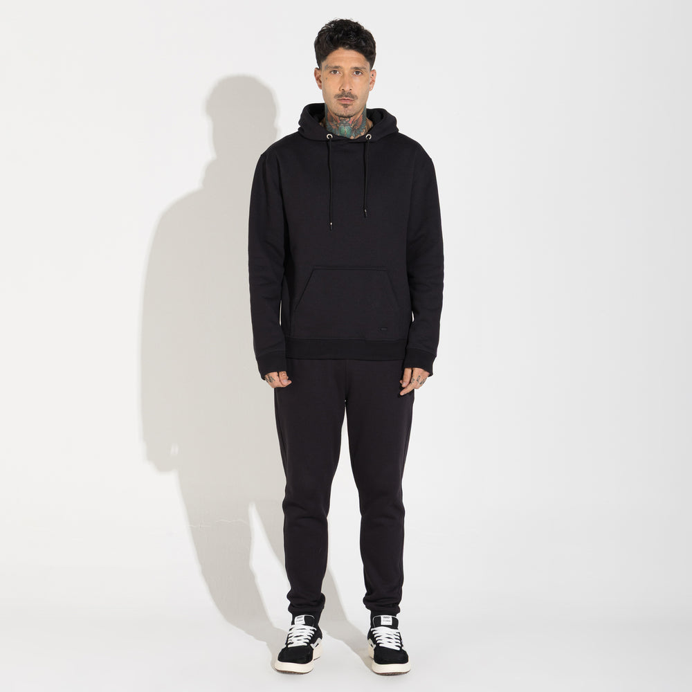 Blusão Moletom Flanelado Capuz - Preto
