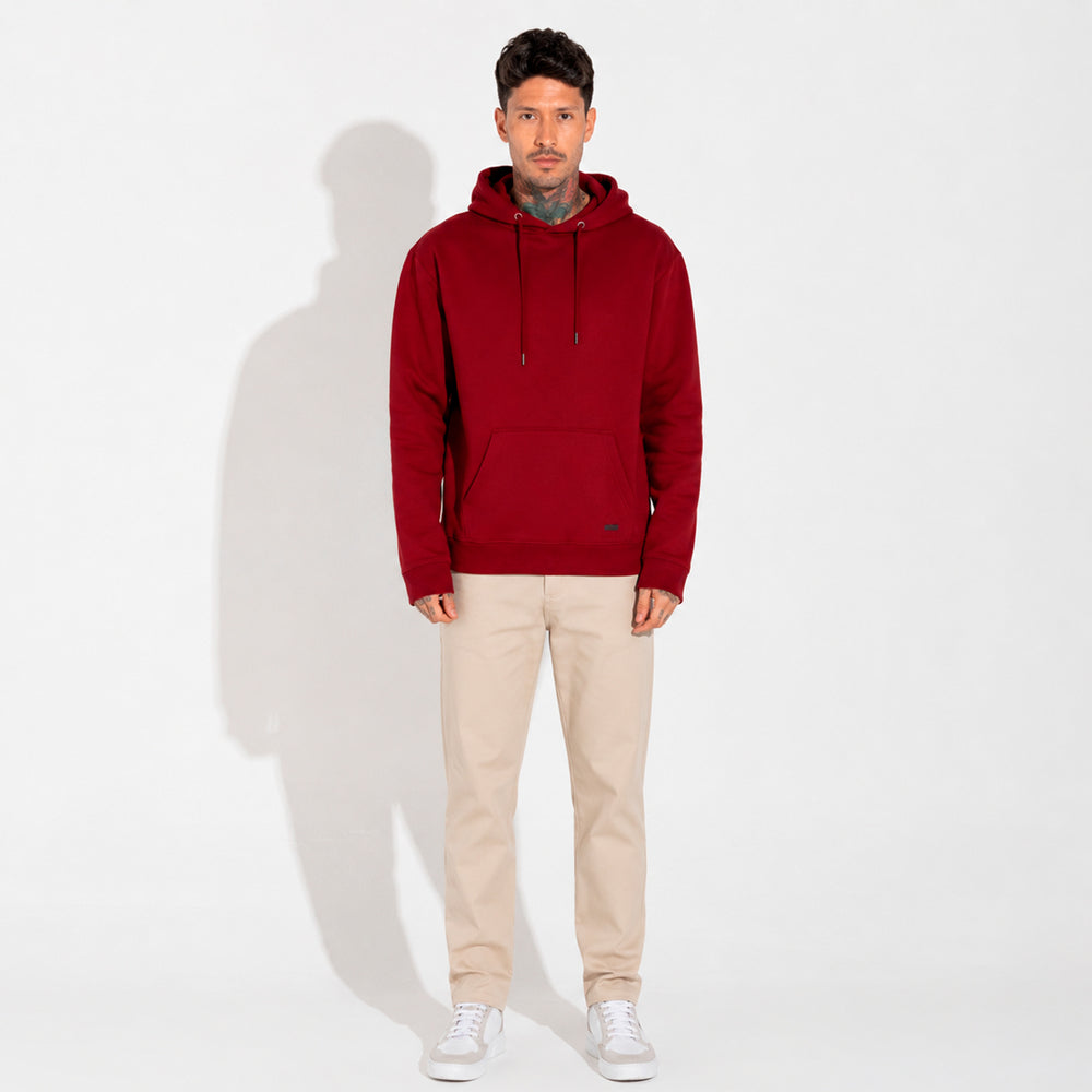 Blusão Moletom Flanelado Capuz - Vermelho Escarlate