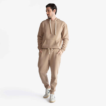 Calça Jogger Moletom Flanelado - Bege Camel