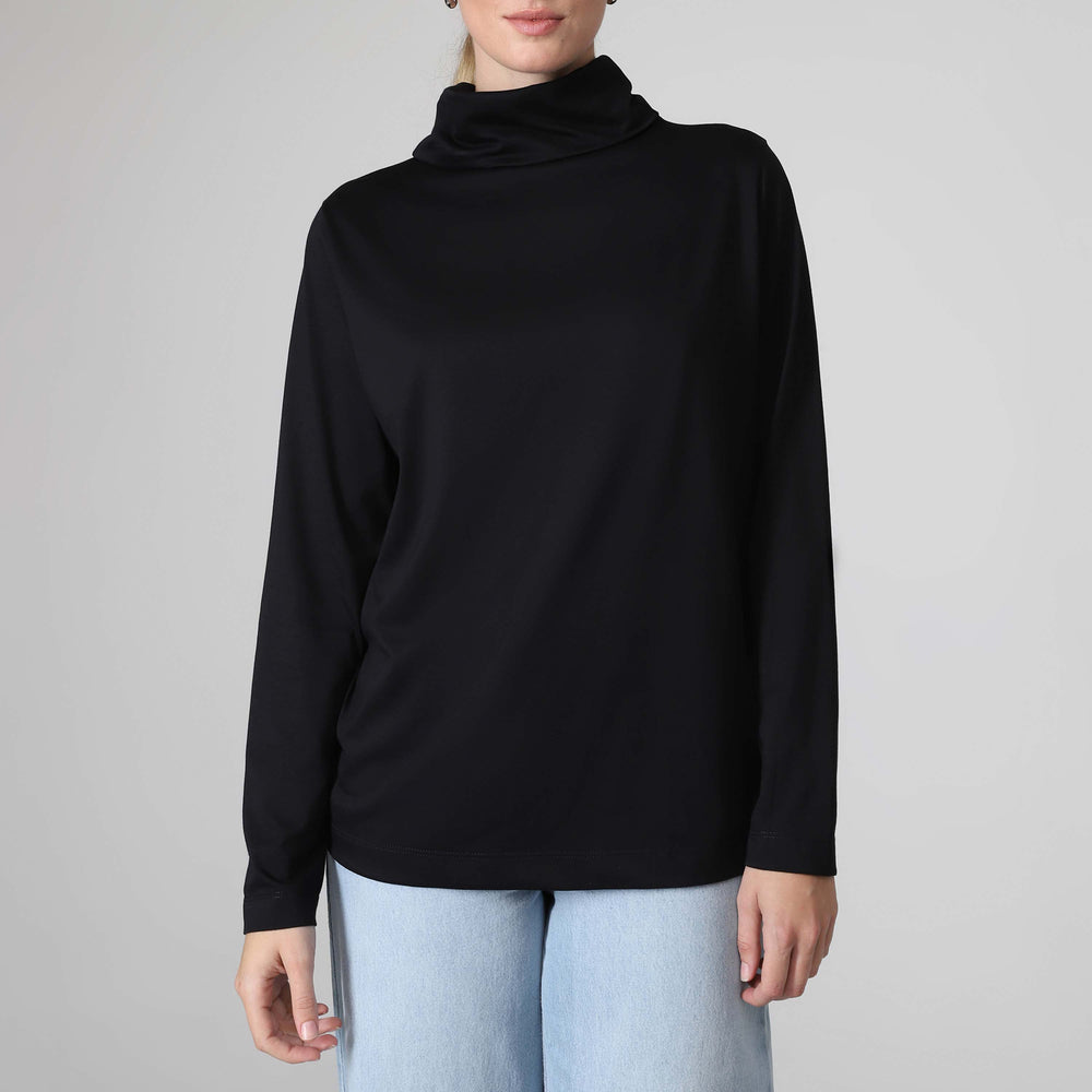 Camiseta Pima Gola Rolê Feminina | Life Collection - Preto