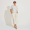 Camiseta Listras Boxy Feminina - Natural