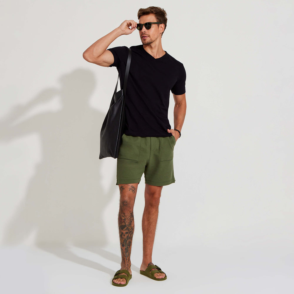 Bermuda Blend Linho Masculina - Verde Figo