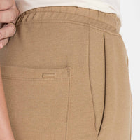 Calça Jogger Moletinho Strech Linho Unissex - Bege Pastel