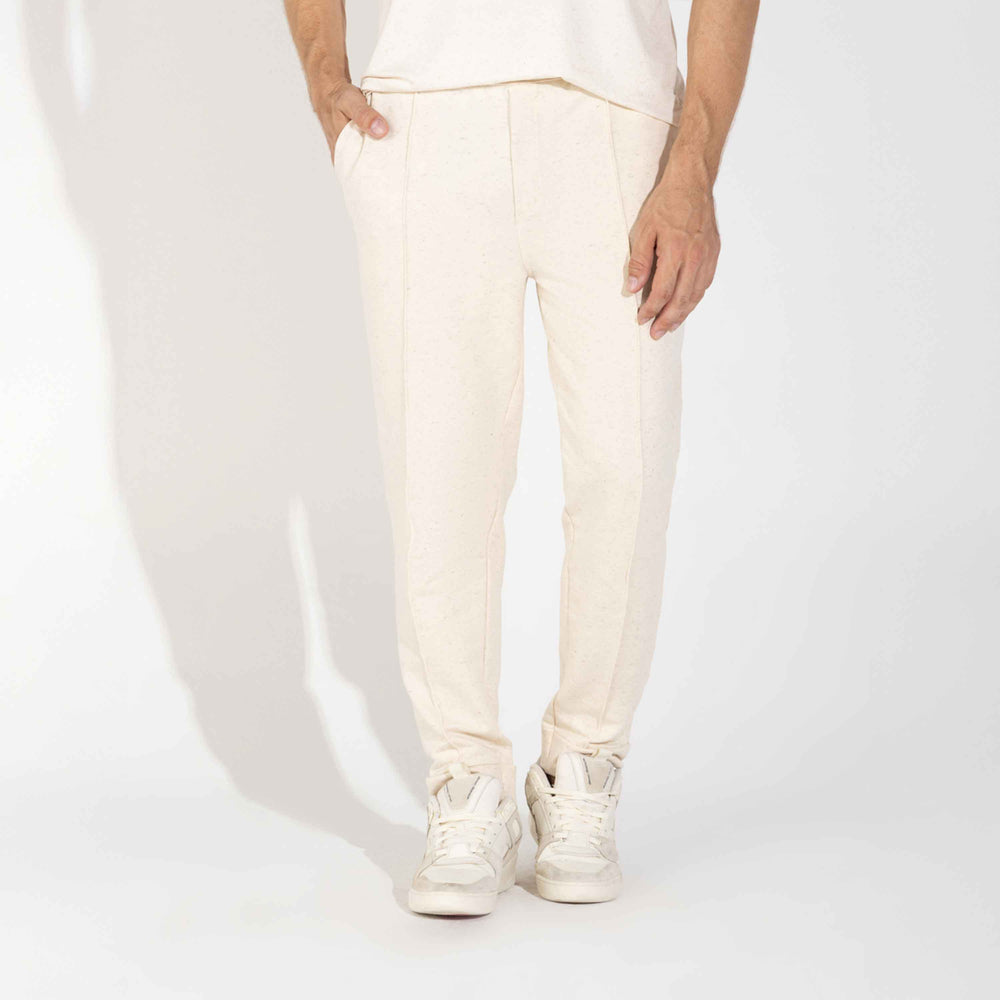 Calça Jogger Moletinho Strech Linho Unissex - Natural