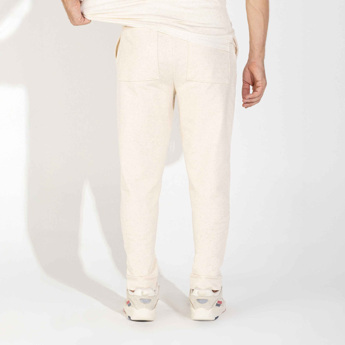 Calça Jogger Moletinho Strech Linho Unissex - Natural