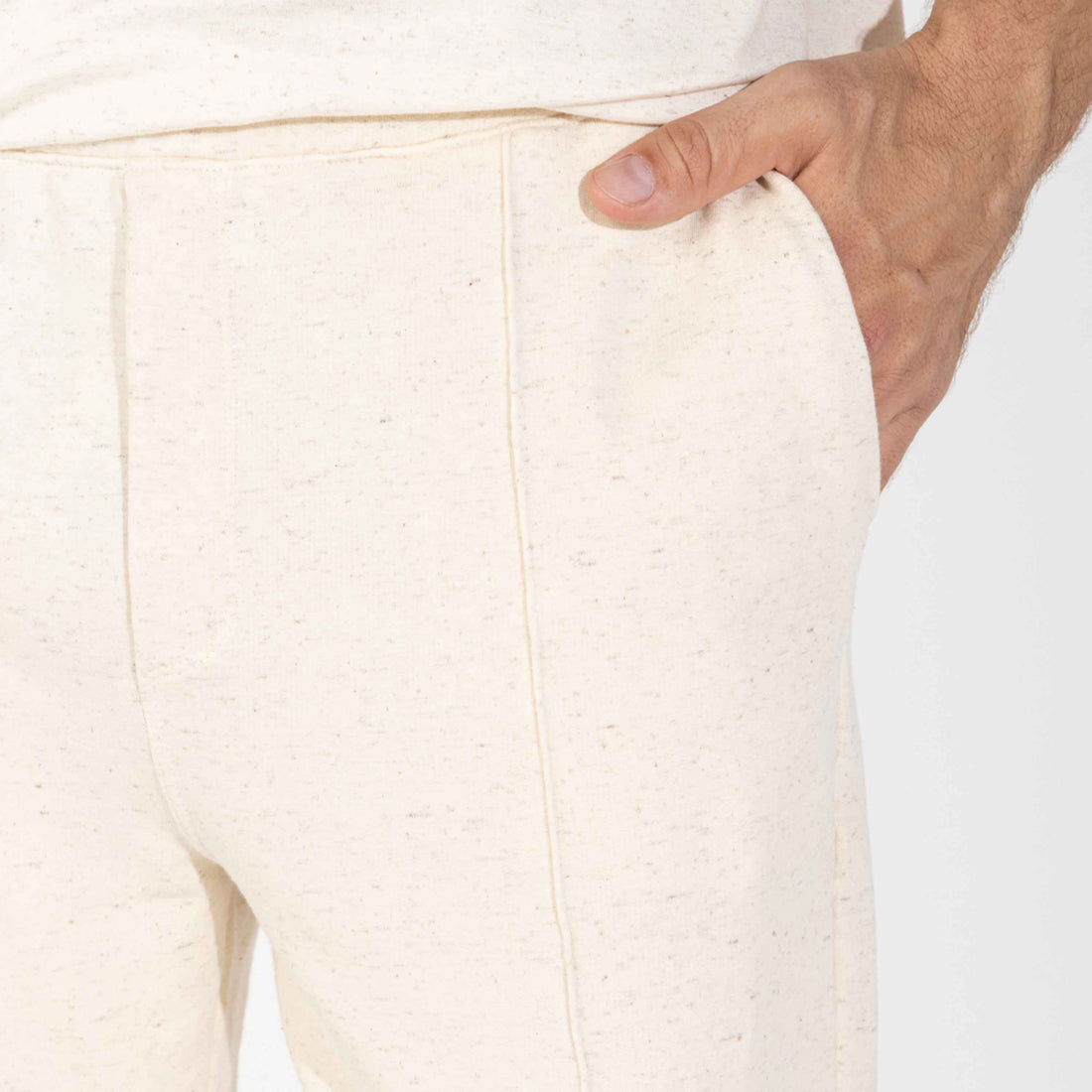 Calça Jogger Moletinho Strech Linho Unissex - Natural