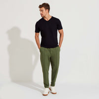 Calça Jogger Moletinho Strech Linho Unissex - Verde Figo