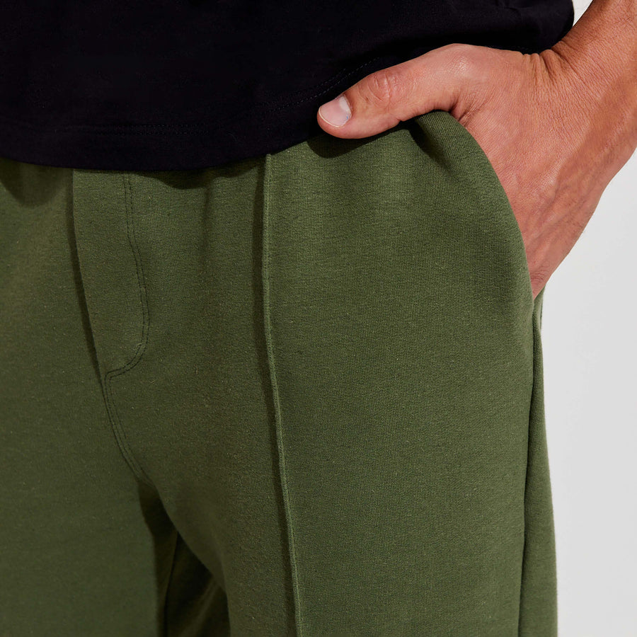 Calça Jogger Moletinho Strech Linho Unissex - Verde Figo