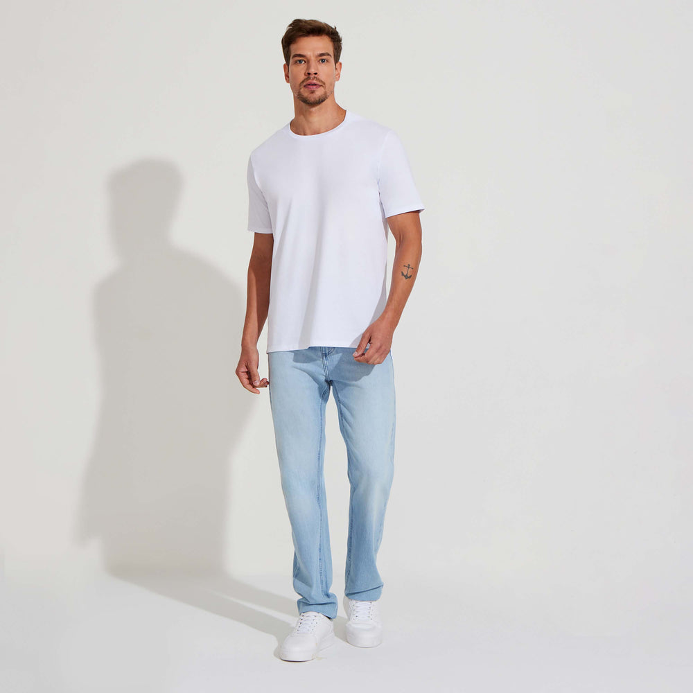 Camiseta Pima Detalhe Gola Masculina | Life Collection - Branco