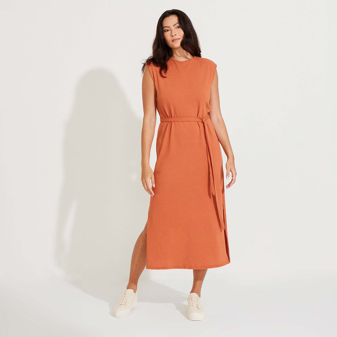 Vestido Midi Malha Tricot - Terracota