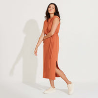 Vestido Midi Malha Tricot - Terracota