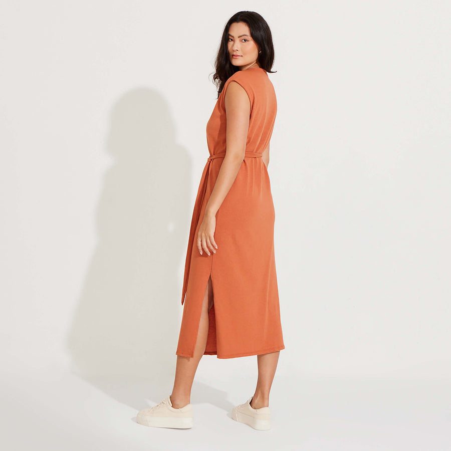 Vestido Midi Malha Tricot - Terracota