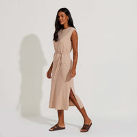 Vestido Midi Malha Tricot - Bege Camel