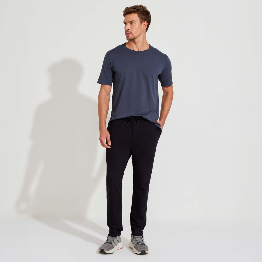 Calça Reta Amarração Masculina - Preto