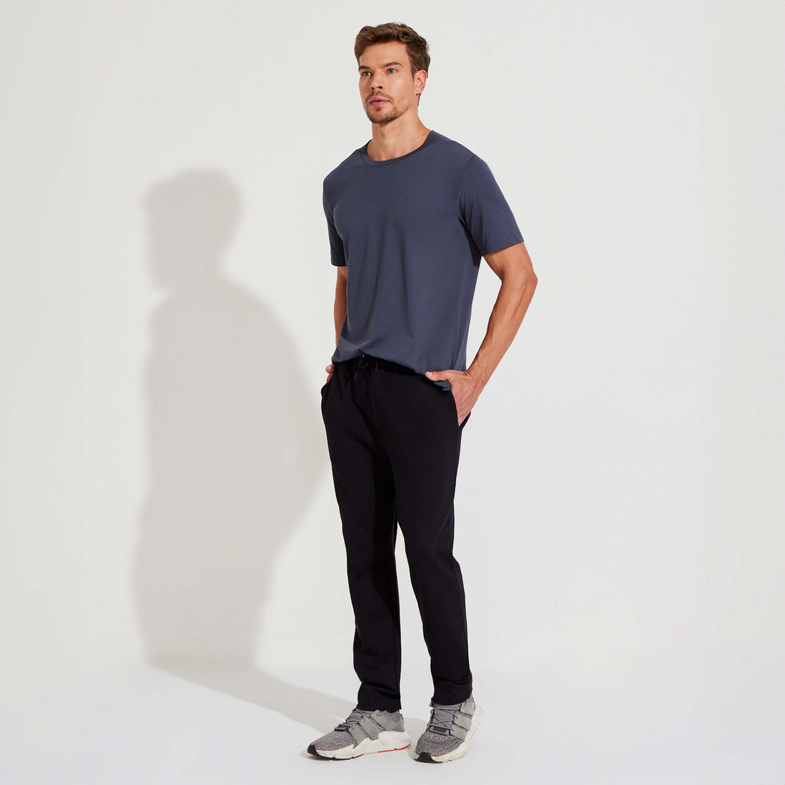 Calça Reta Amarração Masculina - Preto