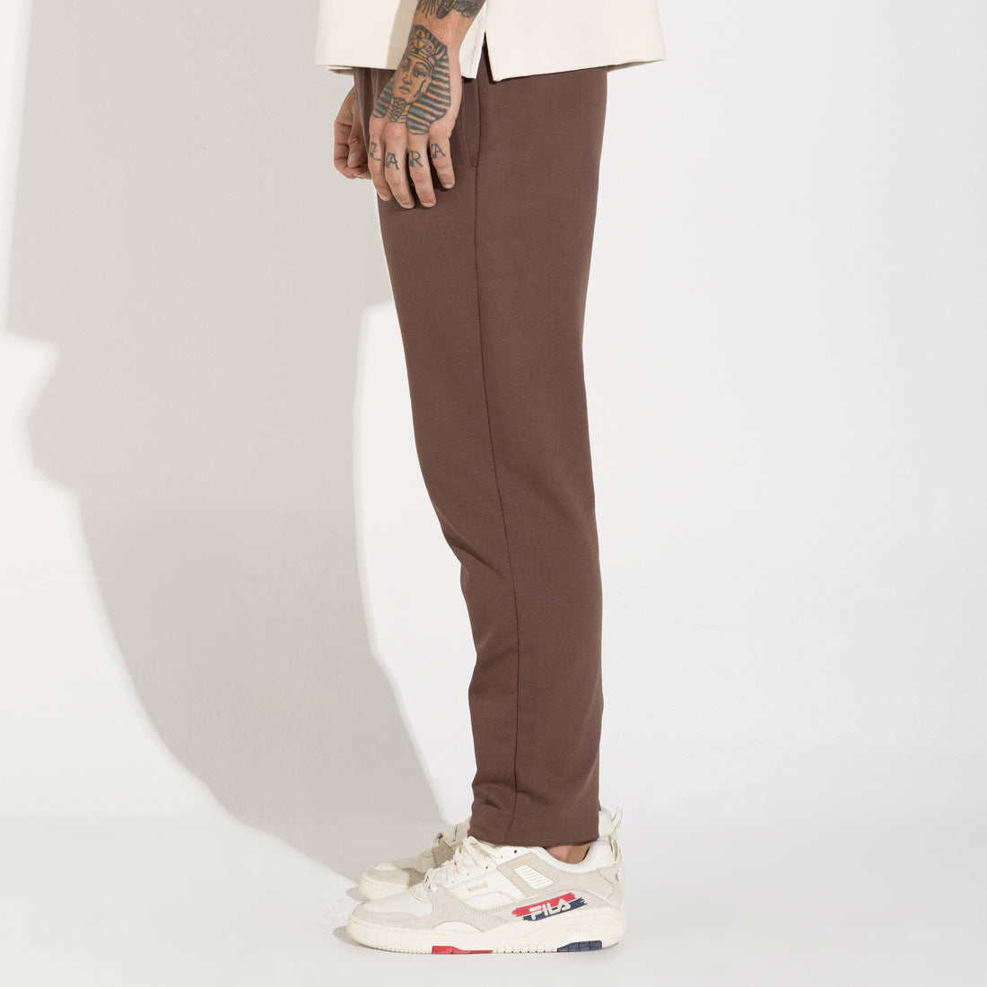 Calça Reta Amarração Masculina - Marrom Macchiato