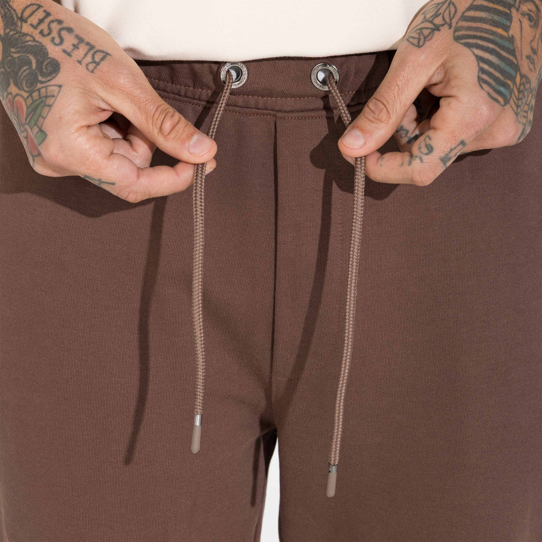 Calça Reta Amarração Masculina - Marrom Macchiato