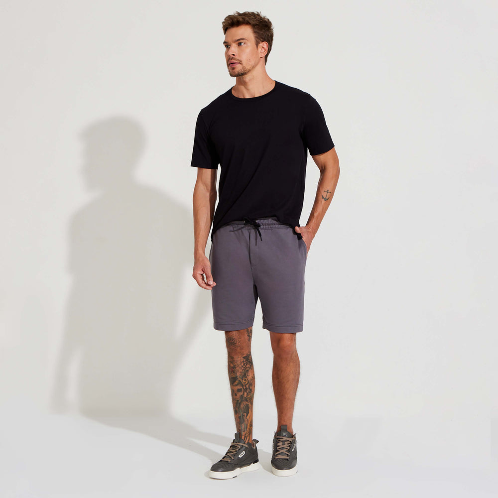 Bermuda Moletom Leve Masculina - Cinza Granito