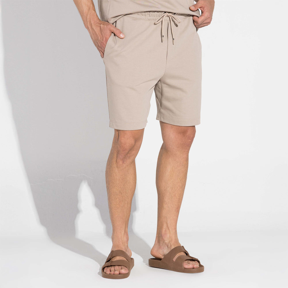 Bermuda Moletom Leve Masculina - Bege Taupe