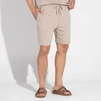 Bermuda Moletom Leve Masculina - Bege Taupe
