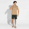 Camiseta Blend Linho Masculina - Bege Pastel