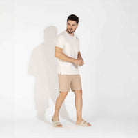 Camiseta Blend Linho Masculina - Natural