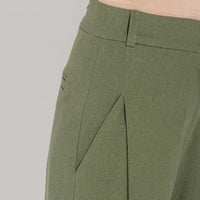 Calça Wide Linho Feminina - Verde Militar