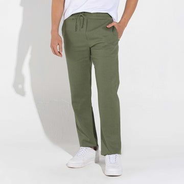 Calça Reta Linho - Verde Militar