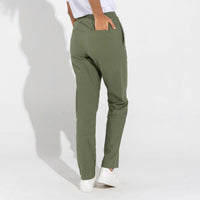 Calça Reta Linho - Verde Militar