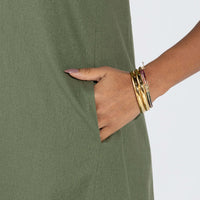 Vestido Midi Linho - Verde Militar