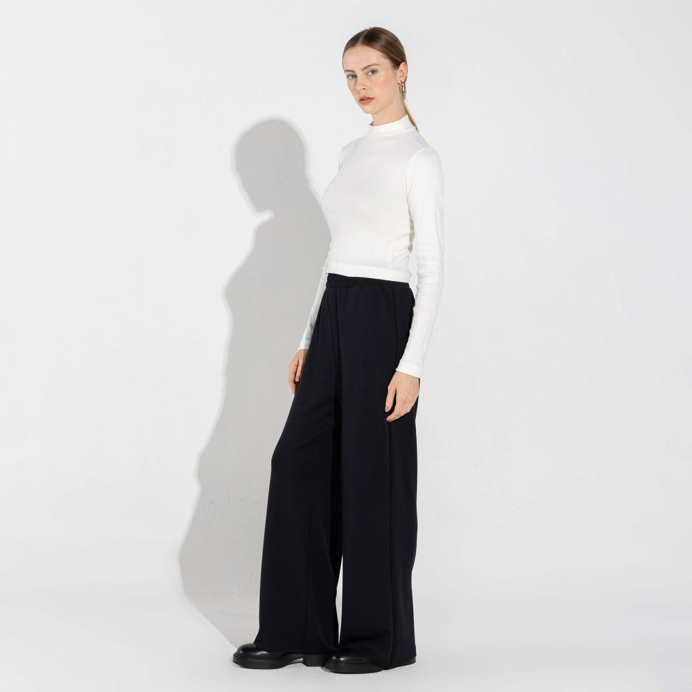 Blusa Canelado Algodão Gola Alta Feminina - Off White