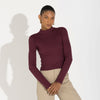 Blusa Canelado Algodão Gola Alta Feminina - Roxo Amoreira