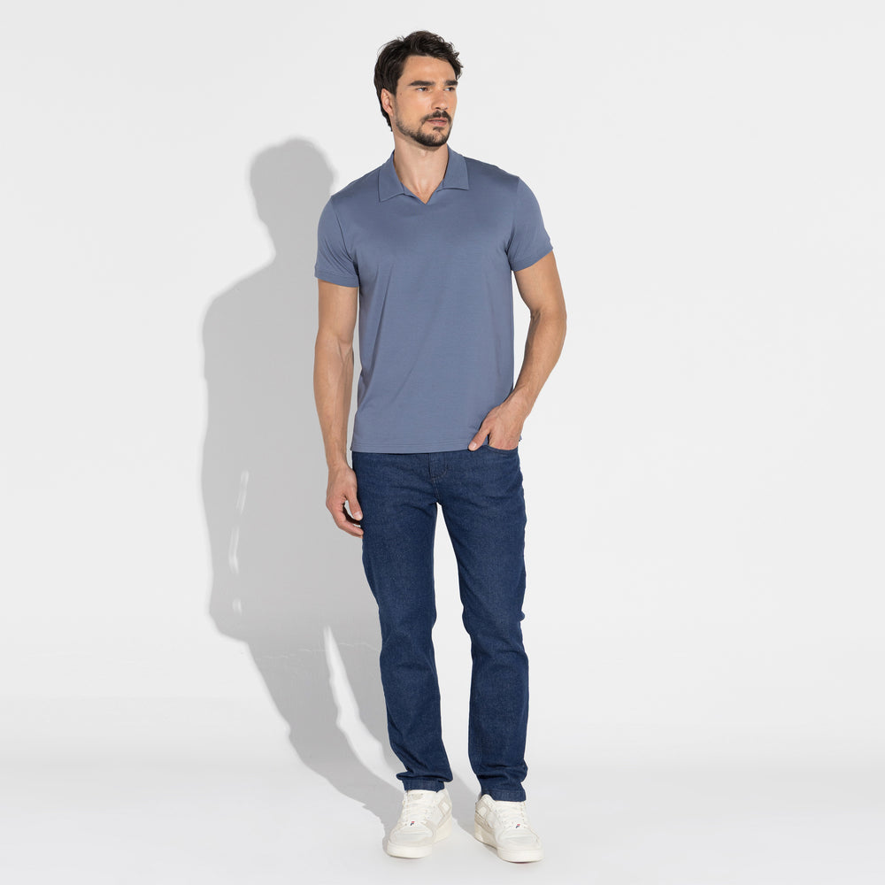 Polo Cotton Pima Masculina | Life Collection - Azul Cobalto
