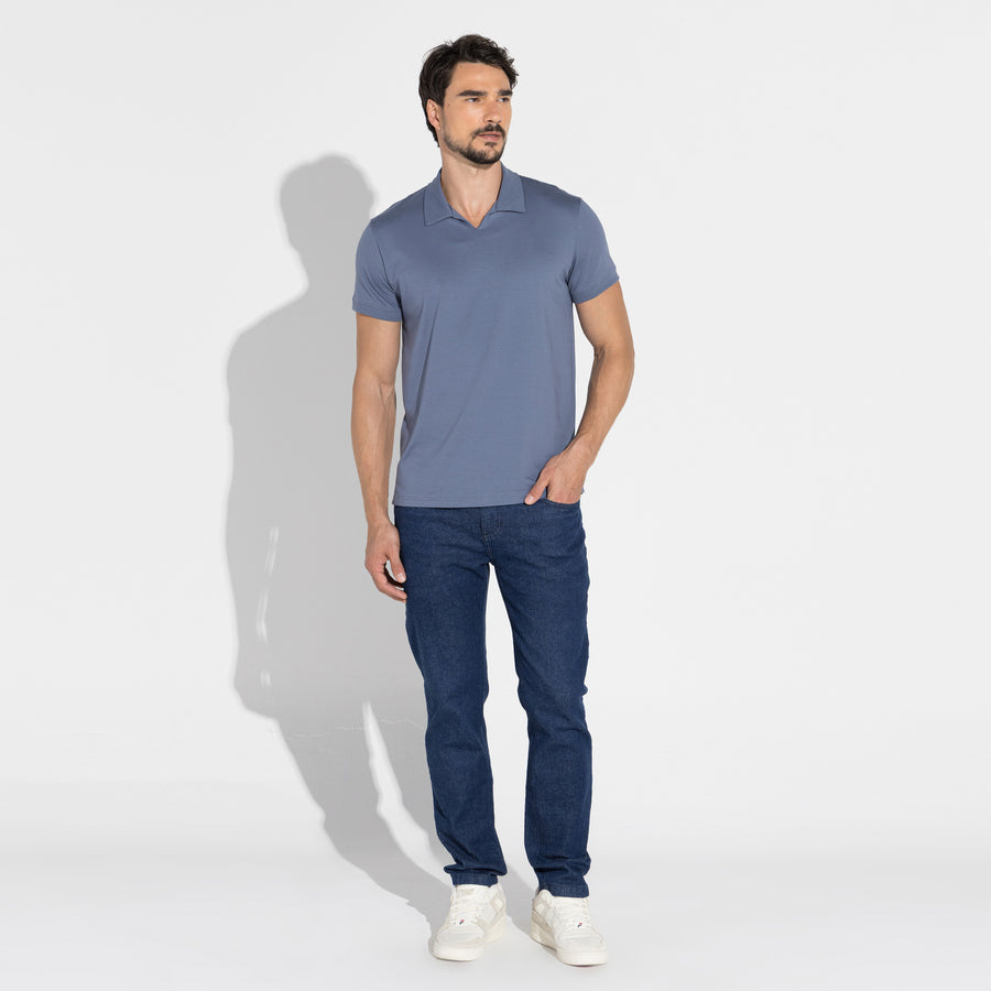 Polo Cotton Pima Masculina | Life Collection - Azul Cobalto
