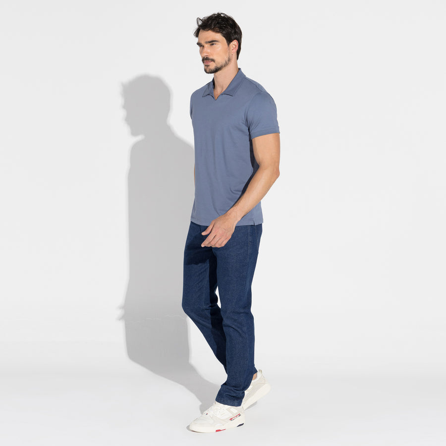 Polo Cotton Pima Masculina | Life Collection - Azul Cobalto