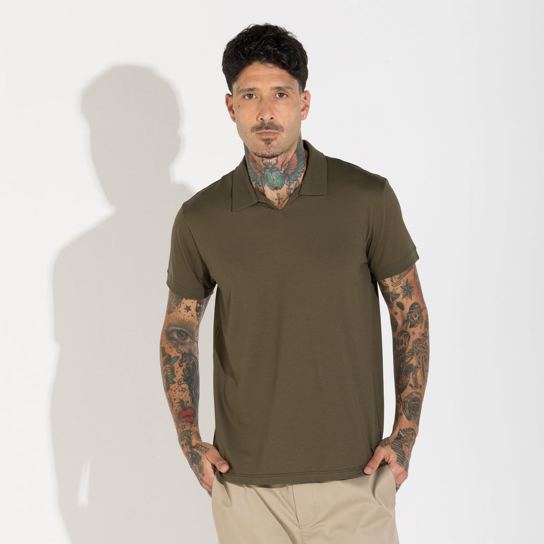 Polo Cotton Pima Masculina | Life Collection - Verde Vinhedo