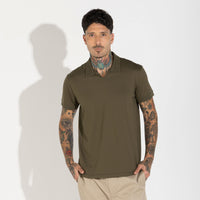 Polo Cotton Pima Masculina | Life Collection - Verde Vinhedo
