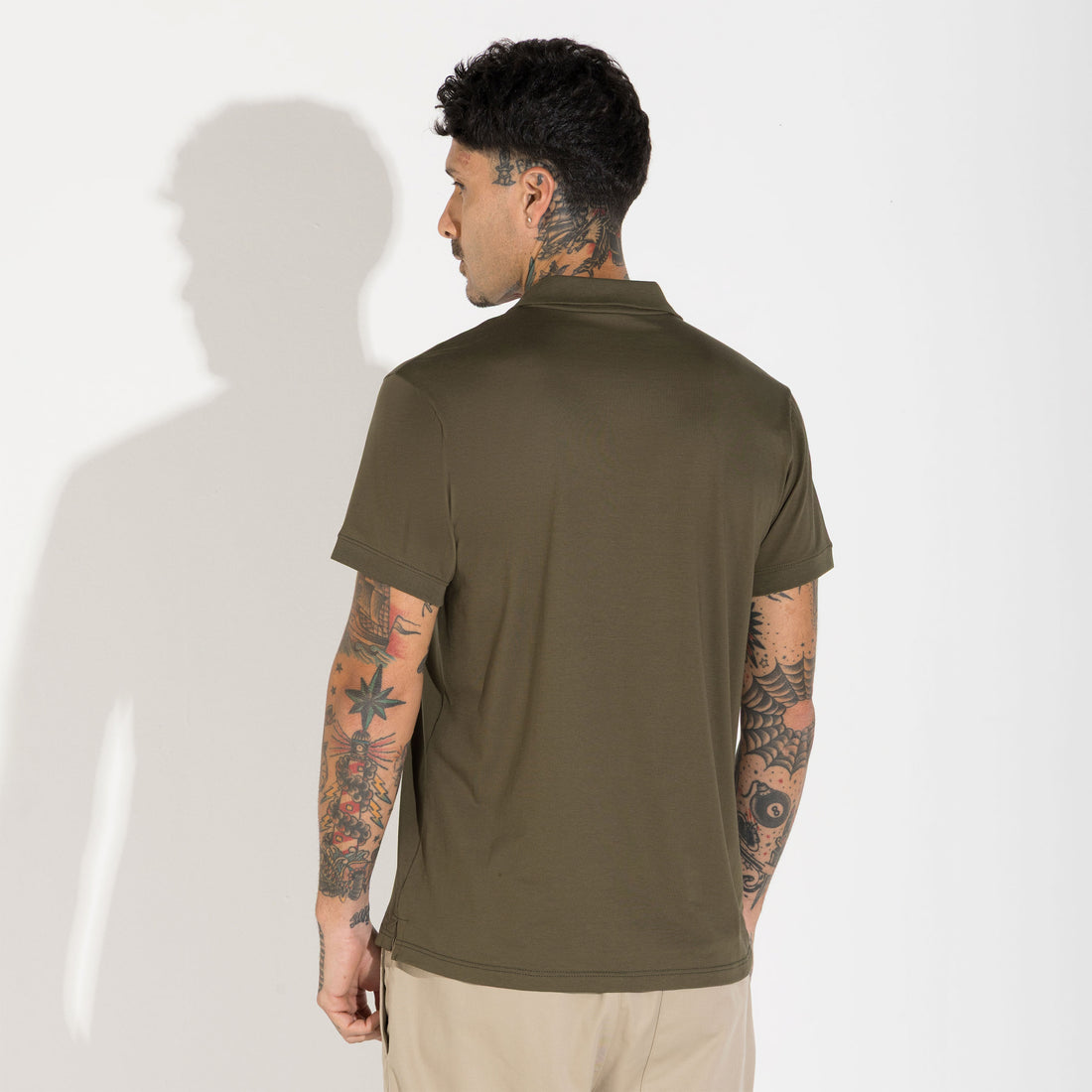 Polo Cotton Pima Masculina | Life Collection - Verde Vinhedo