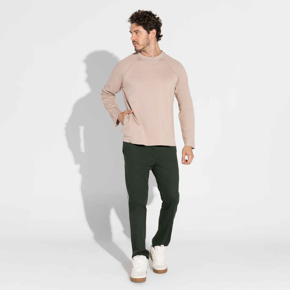 Blusa Dense Viscose Masculina - Bege Amêndoa
