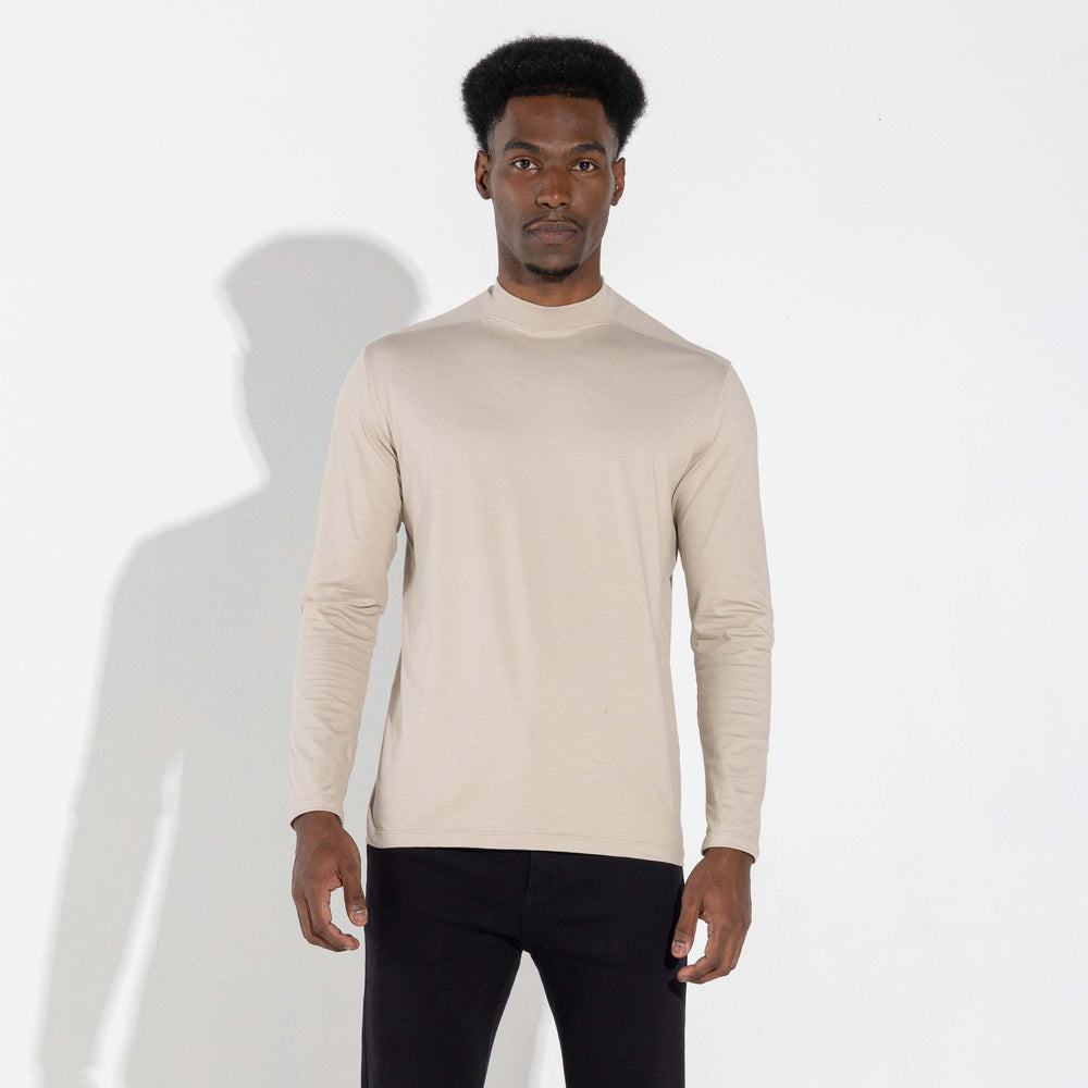 Camiseta Cotton Pima Gola Alta | Life Collection - Bege Aveia