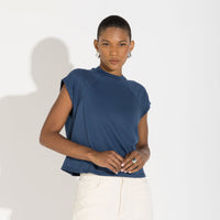 Camiseta Pima Raglan Feminina | Life Collection - Azul Carbono