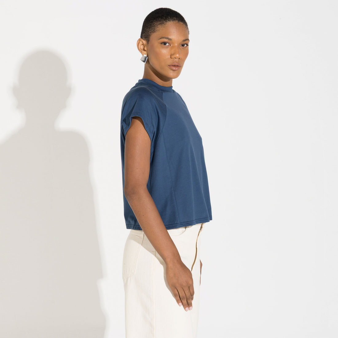 Camiseta Pima Raglan Feminina | Life Collection - Azul Carbono