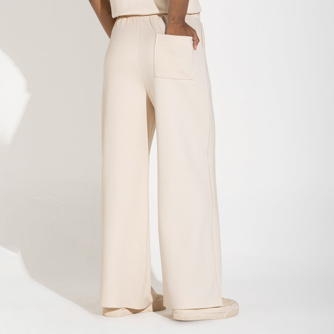Calça Dense Viscose Feminina - Off Vanilla